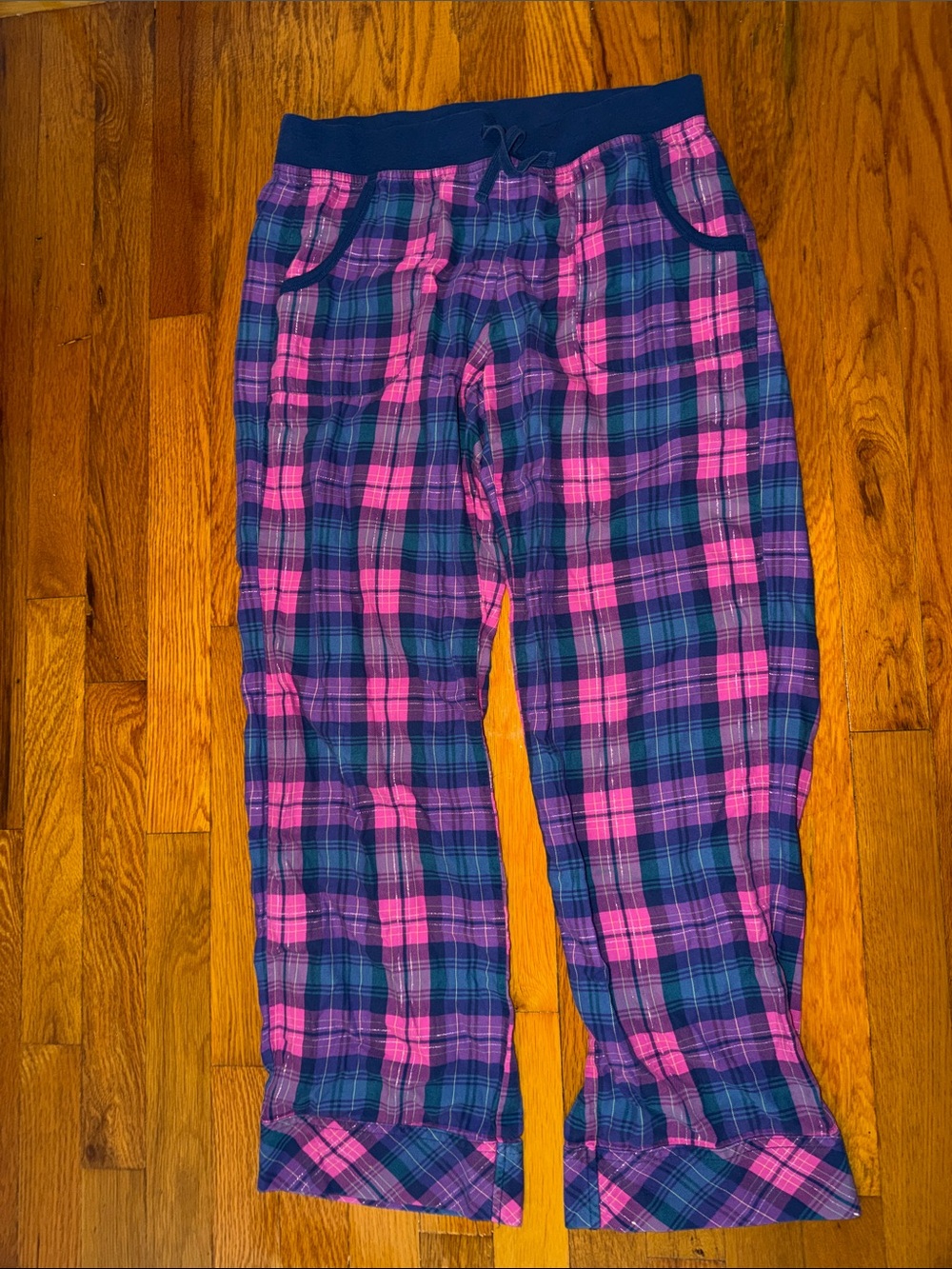 Victoria's Secret Pink and Navy Plaid Pajama Pants